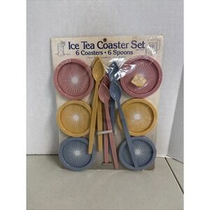 Vintage‎ Gessner Products Ice Tea Coaster Spoon Set 12pc Starburst MCM 162HC New
